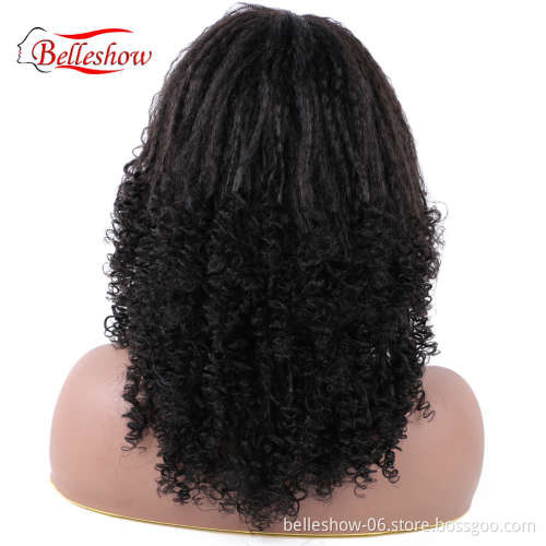 Hot sell cheap curly long yaki synthetic hairs  mongolian kinky curly hair wig short kinky curly wigs  afro kinky curly  wigs